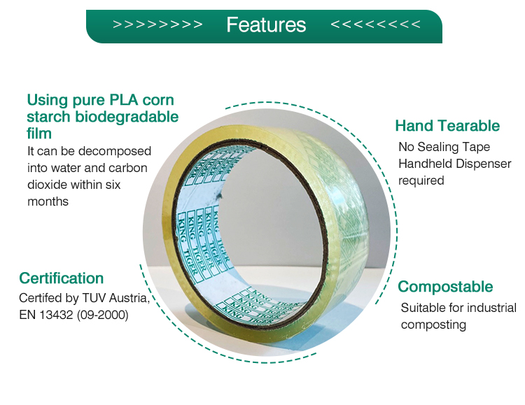 Cinta PLA transparente compostable