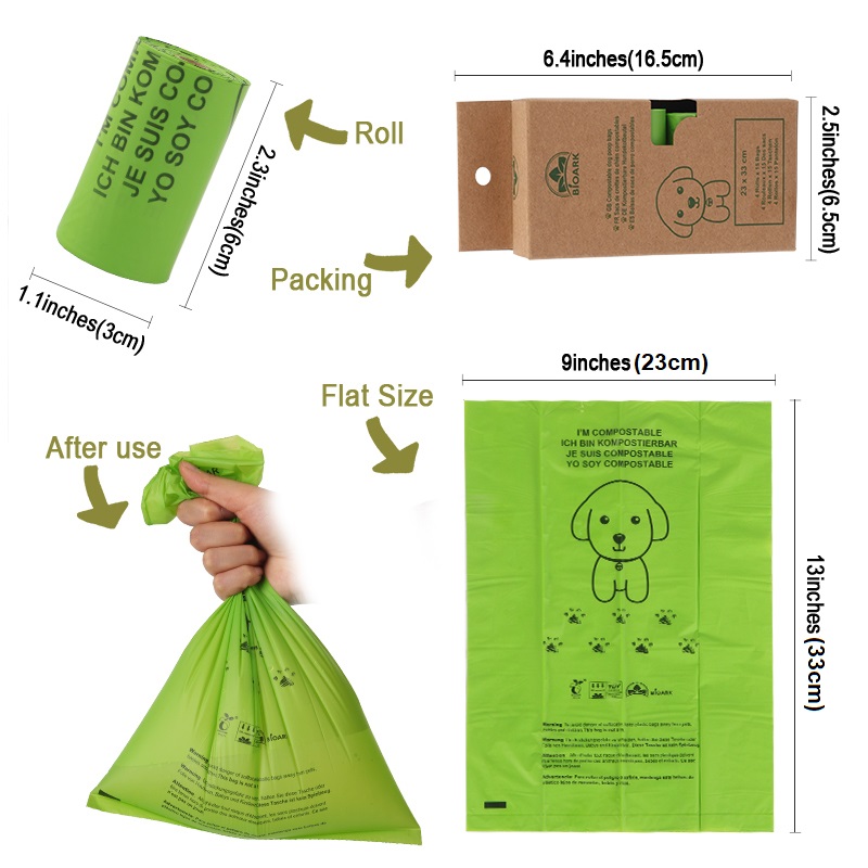 Bolsa de caca de mascota compostable